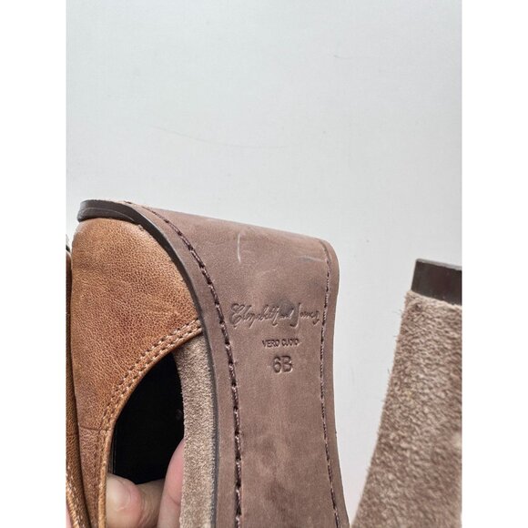 ELIZABETH & JAMES Casi Brown Leather Cut-Out High Heel Booties Boots, Size 6 - Picture 15 of 16